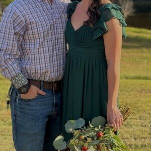 Green formal dress birdy grey